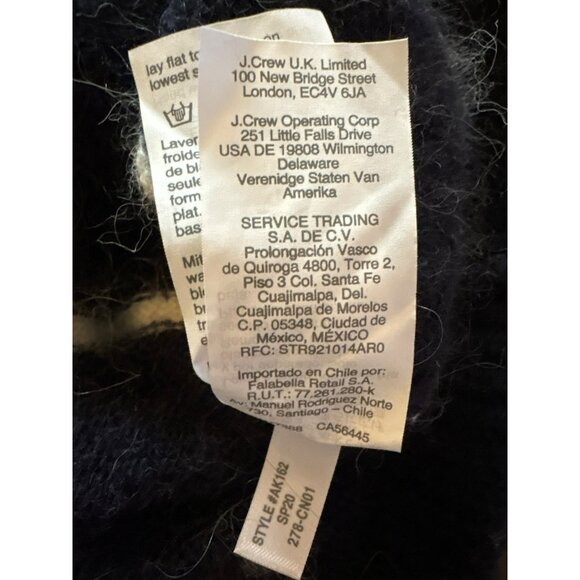 J.Crew Striped Fuzzy Sweater Navy & White Acrylic/Alpaca/Merino Wool/Polyamide/E - Picture 5 of 8